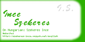 ince szekeres business card